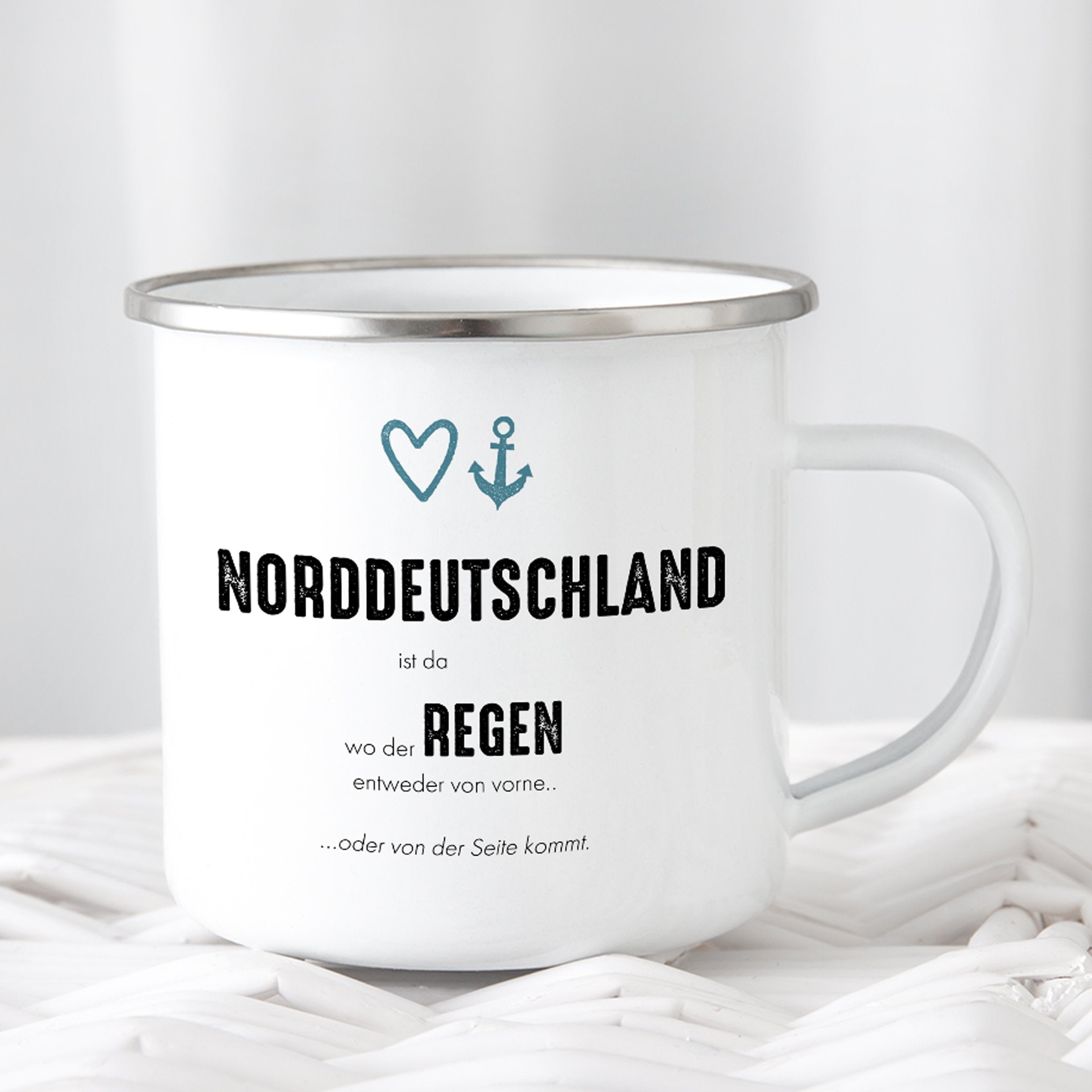 Emaille Tasse "Norddeutschland" - Individuelle Einladung